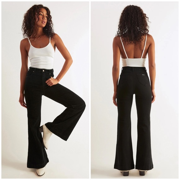 ROLLAS East Coast Flare Jeans Black - Picture 1 of 8